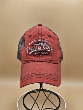 Prairie Mountain Peaks of Otter Blue Ridge Parkway Trucker Hat Rose Red
